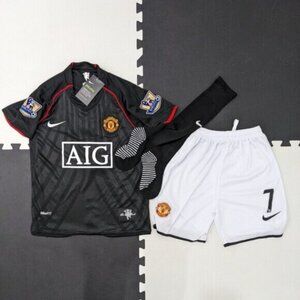 Ronaldo #7 2007/08 Manchester United Away Retro Youth Kit